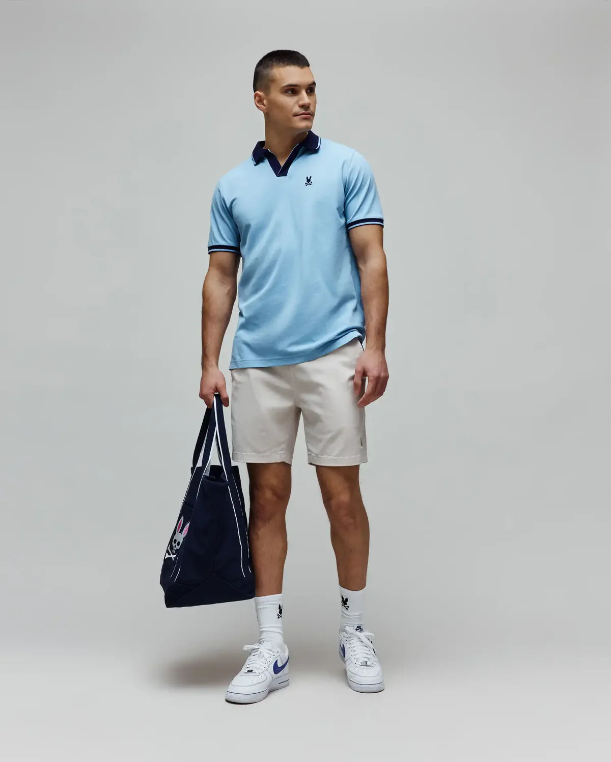 POLO M/C PSYCHO BUNNY PARA HOMBRE COLOR AZUL MT0100135407