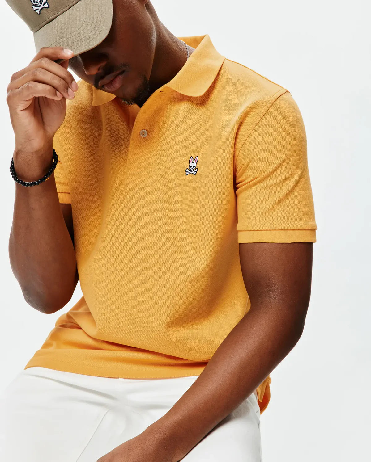 POLO M/C PSYCHO BUNNY PARA HOMBRE COLOR AMARILLO B6K001F200807
