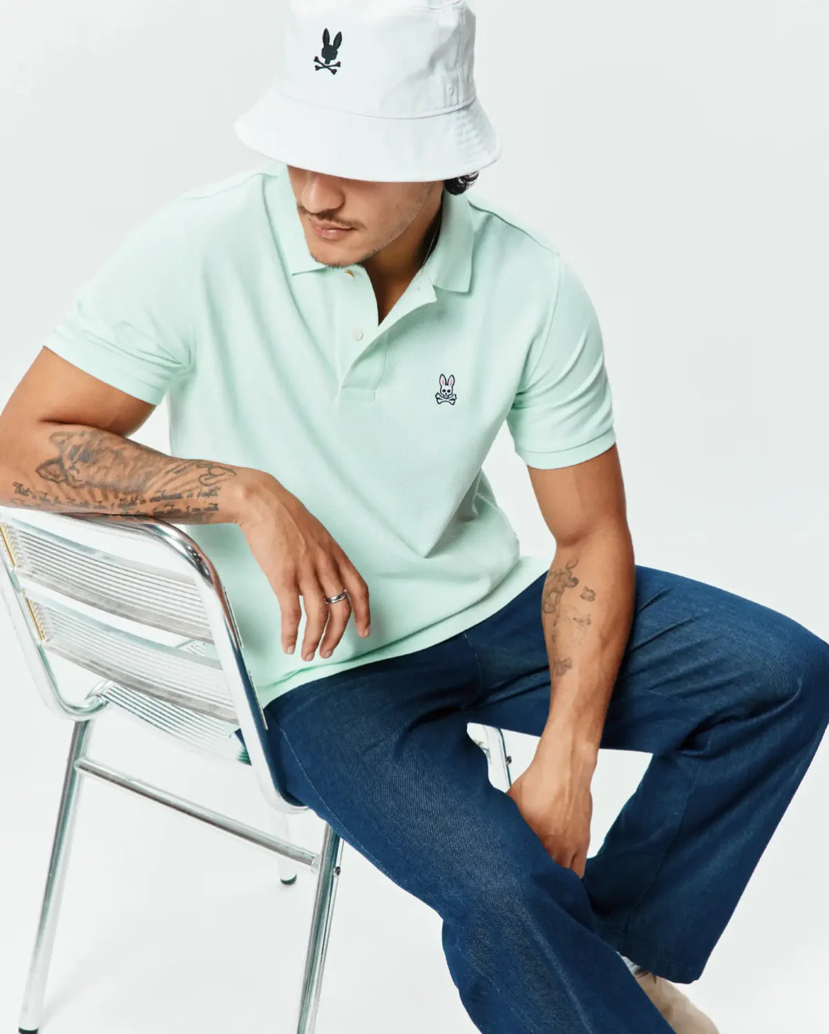 POLO M/C PSYCHO BUNNY PARA HOMBRE COLOR VERDE B6K001F200320