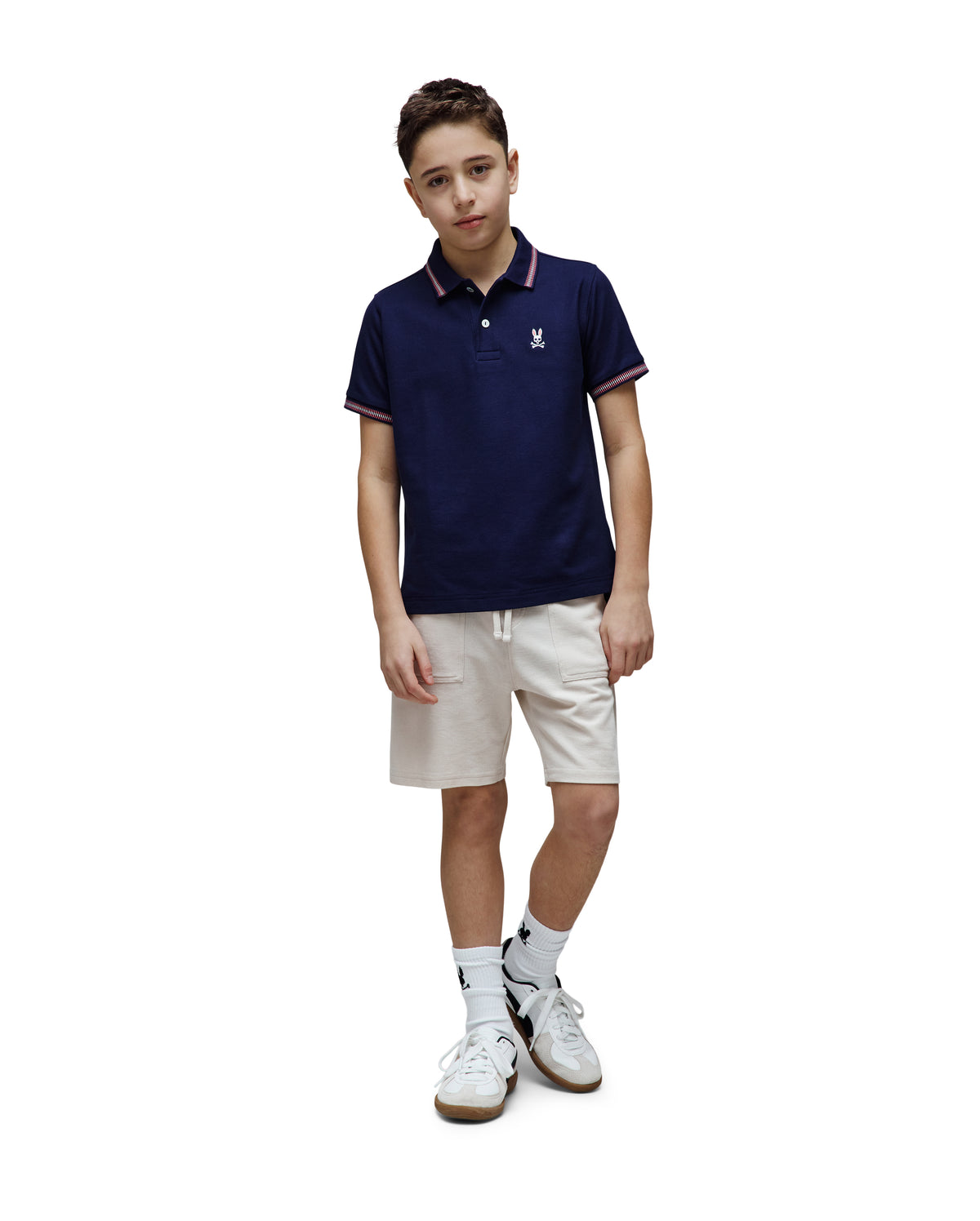 POLO M/C PSYCHO BUNNY PARA NIÑO COLOR AZUL KT0100078402