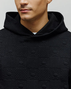 PSYCHO BUNNY SUDADERA CON CAPUCHA JACQUARD DUSTIN PARA CABALLERO HOMBRE NEGRO MT0500143001