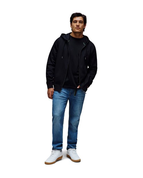 PSYCHO BUNNY SUDADERA CON CAPUCHA Y CREMALLERA BARRY PARA CABALLERO HOMBRE NEGRO MT0500176001