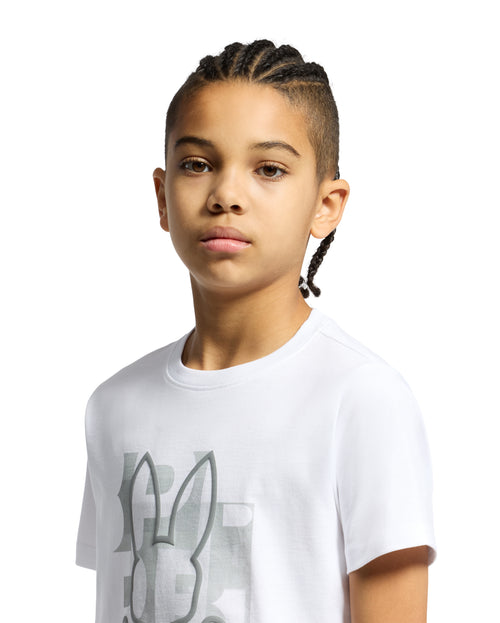 PSYCHO BUNNY CAMISETA NIÑO CUELLO REDONDO BLANCO