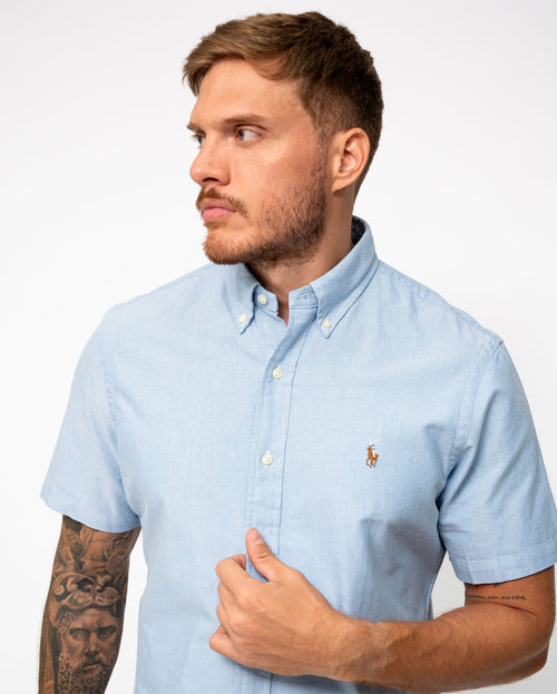 RALPH LAUREN CAMISA MANGA CORTA HOMBRE AZUL