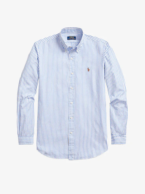 ralph lauren camisa manga larga hombre azul