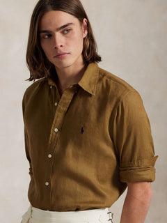 RALPH LAUREN CAMISA MANGA LARGA HOMBRE MARRON