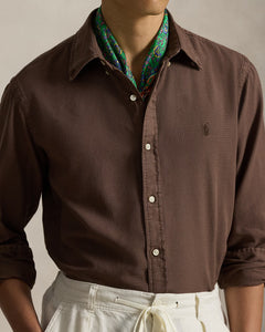 RALPH LAUREN HOMBRE CAMISA M/L MARRON