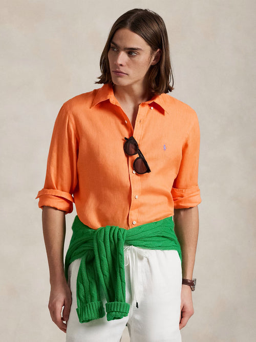 RALPH LAUREN CAMISA MANGA LARGA HOMBRE NARANJA