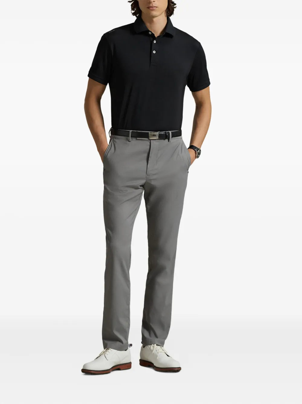 Camisa Tipo Polo Knit-Polo Ralph Lauren Para Hombre De Color Negro