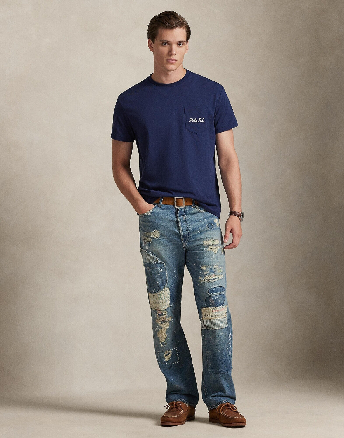 Camiseta Knit-T-Shirt Ralph Lauren Para Hombre De Color Azul