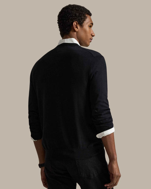 Sueter Ls Sf Vn Pp-Long Sleeve-Sweater Ralph Lauren Para Hombre De Color Negro