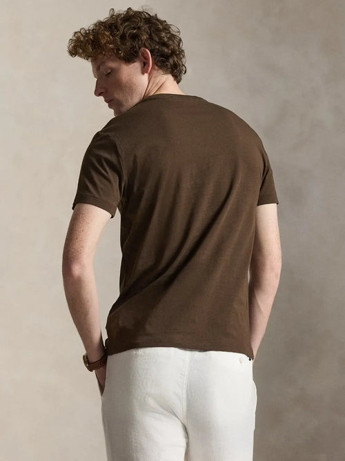CAMISETA RALPH LAUREN PARA CABALLERO MANGA CORTA CAFE REF 710671438533
