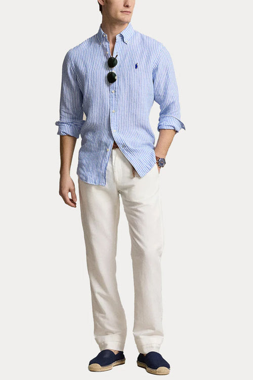 CAMISA M/L RALPH LAUREN HOMBRE 5137A BLUE/WHITE 710873446001