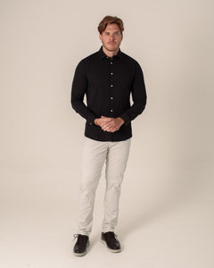 CARVEN CAMISA M/L HOMBRE NEGRO CVJ01128FBL