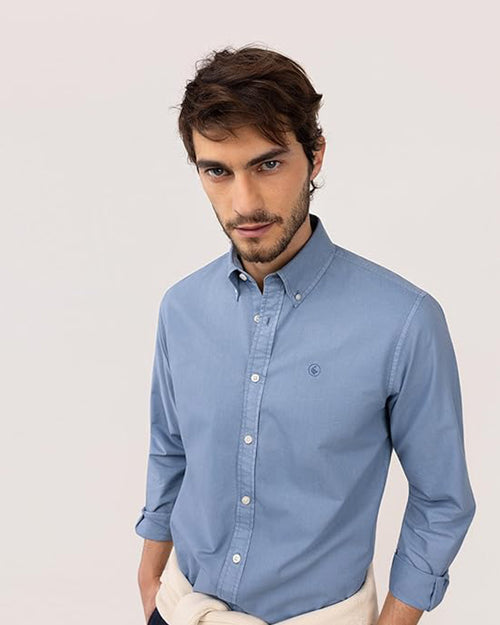 Camisa Algodón Garment Dyed EL GANSO HOMBRE AZUL 1050s260026