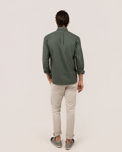 Camisa Algodón Garment Dyed EL GANSO HOMBRE VERDE