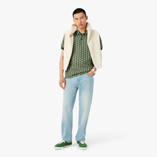 LACOSTE DH1417D1R POLO CON MONOGRAMA EN JACQUAR CLASICO GREEN
