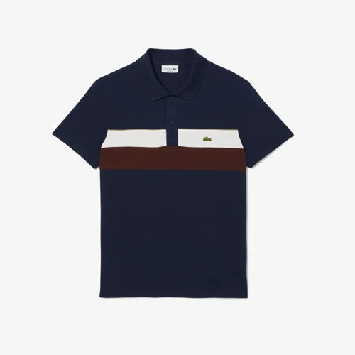 LACOSTE PH59186WZ POLO MINIPIQUE COLOR BLOCK NAVY BLUE