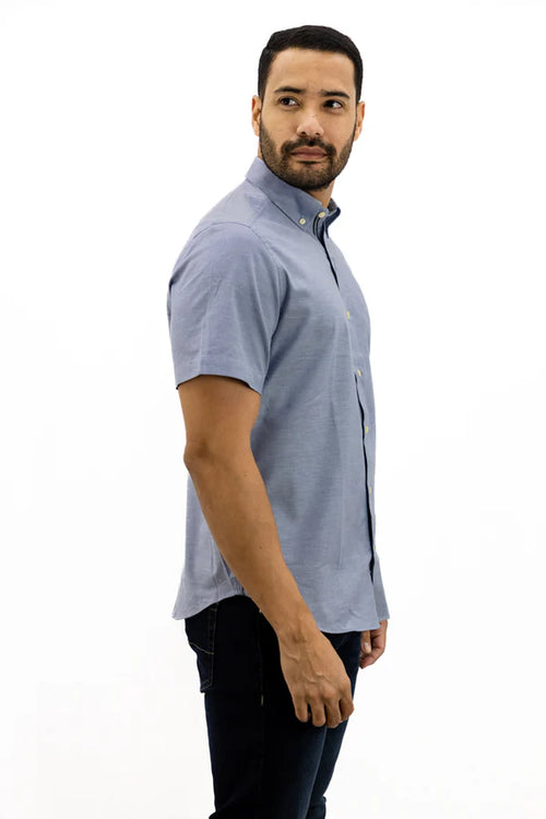 NAUTICA CAMISA M/C DE HOMBRE AZUL 01100W-4G3