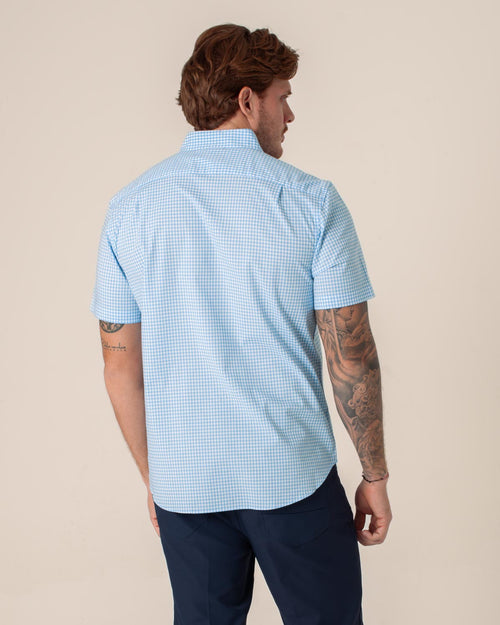NAUTICA CAMISA M/C DE HOMBRE AZUL 27109WS-40N