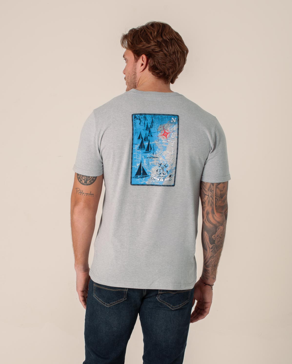 NAUTICA T-SHIRT M/C DE HOMBRE GRIS VR5805-0GH