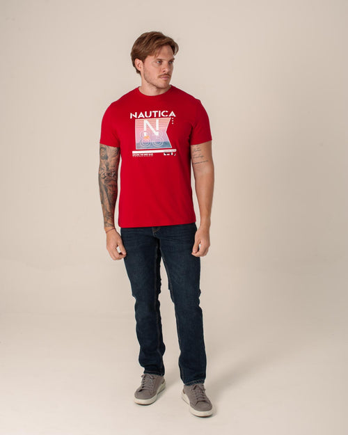 NAUTICA T-SHIRT M/L DE HOMBRE ROJO VR5827-6NR