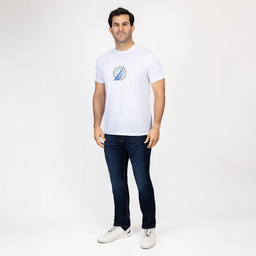 CAMISETA NAUTICA PARA CABALLERO COLOR BLANCO