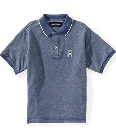 PSYCHO BUNNY CAMISETA TIPO POLO NIÑO AZUL