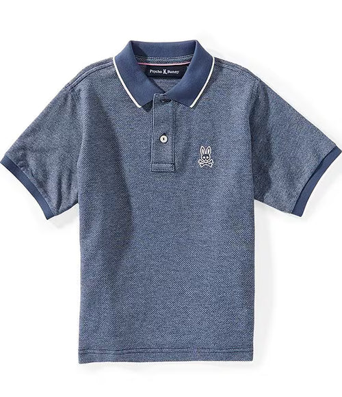 PSYCHO BUNNY CAMISETA TIPO POLO NIÑO AZUL