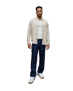 PSYCHO BUNNY CAMISA MANGA LARGA DE LINO ALDINE PARA CABALLERO HOMBRE BEIGE B6C678C200254