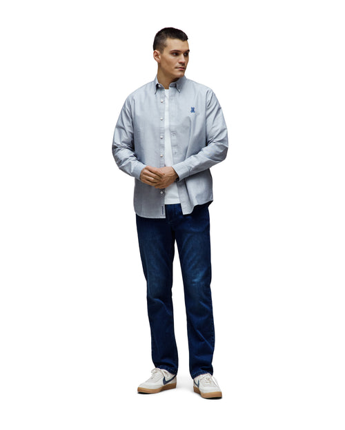 CAMISA M/L PSYCHO BUNNY PARA HOMBRE COLOR AZUL MT0300156400