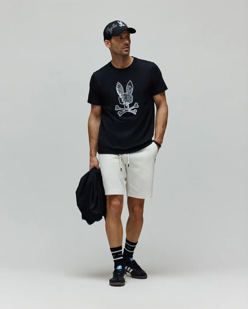 PSYCHO BUNNY CAMISETA ESTAMPADA BORDADA OLIVIER PARA CABALLERO HOMBRE NEGRO MT0200200001