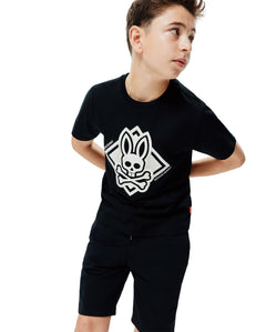 T-SHIRT PSYCHO BUNNY PARA NIÑO COLOR NEGRO KT0200184001