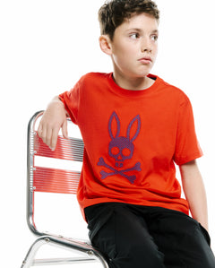 CAMISETA PSYCHO BUNNY PARA NIÑO COLOR ROJO