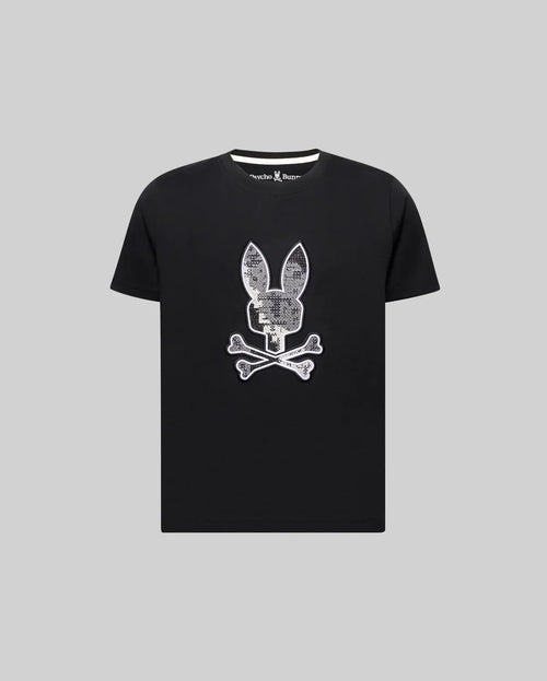 PSYCHO BUNNY CAMISETA ESTAMPADA BORDADA OLIVIER PARA NIÑO NIÑO NEGRO KT0200164001