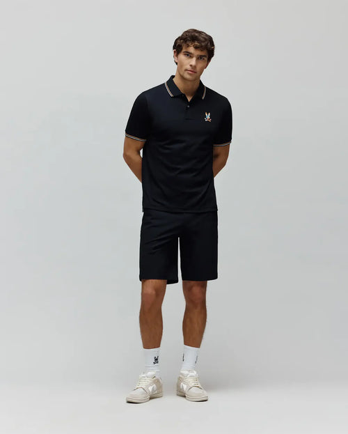 PSYCHO BUNNY POLO ARA PARA CABALLERO HOMBRE NEGRO MT0100118001