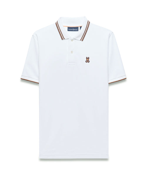 POLO M/C PSYCHO BUNNY PARA HOMBRE COLOR BLANCO MT0100178100