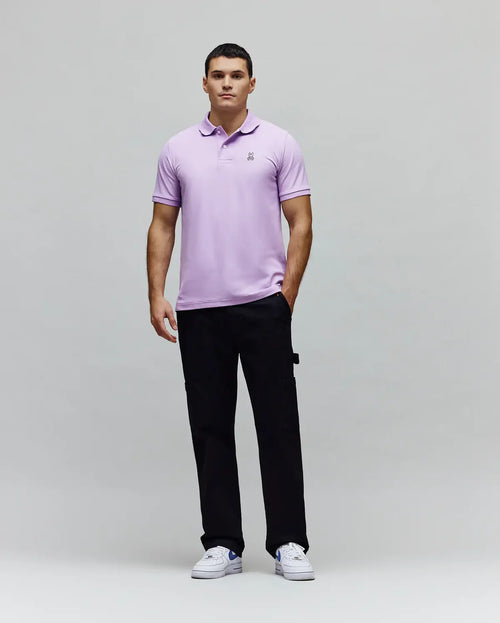 PSYCHO BUNNY POLO CLÁSICO PARA CABALLERO HOMBRE LILA B6K001F200507
