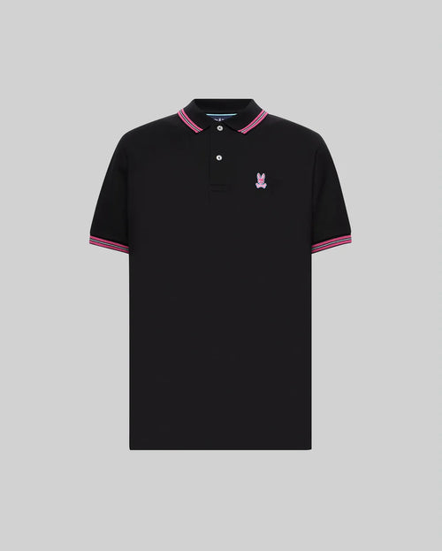 POLO M/C PSYCHO BUNNY PARA HOMBRE COLOR NEGRO MT0100127001
