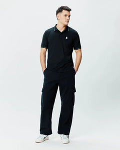 POLO M/C PSYCHO BUNNY PARA HOMBRE COLOR NEGRO MT0100183001