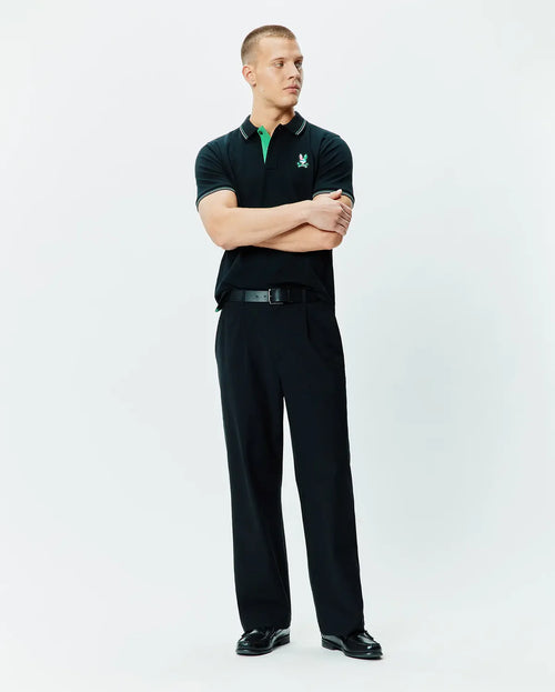 POLO M/C PSYCHO BUNNY PARA HOMBRE COLOR NEGRO MT0100186001