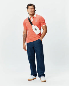 POLO M/C PSYCHO BUNNY PARA HOMBRE COLOR NARANJA MT0100192660