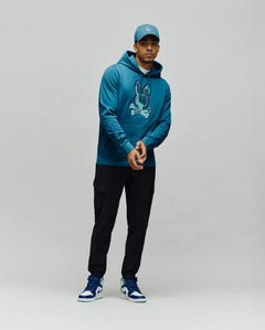 PSYCHO BUNNY SUDADERA CON CAPUCHA CON LOGO BORDADO PIXELADO OLIVIER PARA CABALLERO HOMBRE AZUL MT0500141406