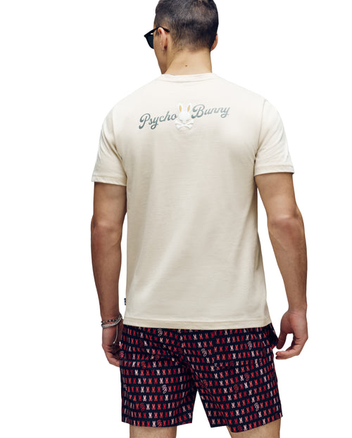 PSYCHO BUNNY CAMISETA HOMBRE CUELLO REDONDO BEIGE