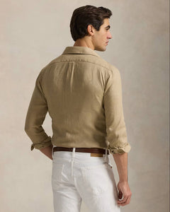 RALPH LAUREN CAMISA MANGA LARGA HOMBRE BEIGE