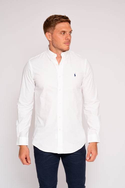 RALPH LAUREN CAMISA MANGA LARGA HOMBRE BLANCO