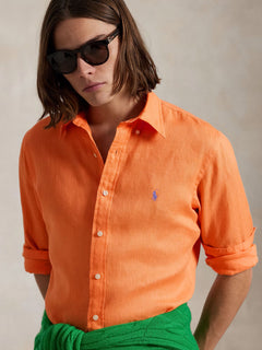 RALPH LAUREN CAMISA MANGA LARGA HOMBRE NARANJA
