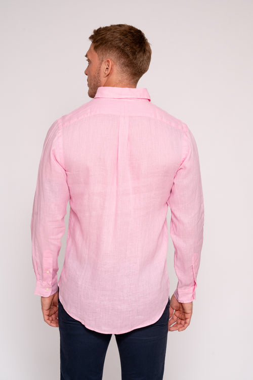 RALPH LAUREN CAMISA MANGA LARGA HOMBRE ROSADO