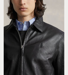 ralph lauren chaqueta de cuero hombre negro
