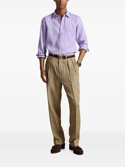 CAMISA RALPH LAUREN PARA CABALLERO MANGA LARGA SPORT MORADO REF 710966294521